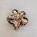 Elegant rose gold plumeria flower hair claw clip with glossy metallic finish for women - 12 Pcs Set (Approx. 8x7x4cm) / Rose Gold