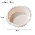 Light beige round silicone cake mold with 24cm diameter and 22cm height dimensions - Large Round White