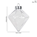 Pallina di Natale a forma di diamante in PET trasparente con dimensioni e peso - Forma a Diamante Trasparente / 1 Pezzo