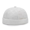 Bonnet Miki blanc avec broderie alphabet jacquard et design classique à six panneaux - Réglable / Blanc