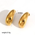 Unregelmäßige gedrehte Goldohrringe aus Edelstahl mit 37,5 mm Länge und 27,6 g Gewicht - Gold (TE60255-G)