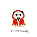 Cute panda enamel pin wearing a red hooded cloak with white flowers and gold metal edges - Panda In Red Hooded Cloak