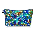 Colorful hexagonal makeup bag with mosaic geometric patterns and secure zipper closure - Blue Purple Cool Mosaic (jiaying123)