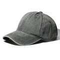 Gorra de béisbol de algodón gris marengo lavado vintage con efecto desgastado y visera - Ajustable / Verde Militar Negro
