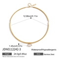 Choker dorato in acciaio inossidabile con pendente in zircone e chiusura a moschettone - Choker oro con pendente marquise (JDN0112242-3)