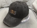 Washed dark gray baseball cap featuring gradient JESUS text and biblical verse detail - Black [Gradient Letters]