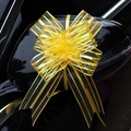 Golden 5cm organza pull bow ribbon for wedding car decoration and gift wrapping - Yellow