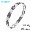 Pulsera magnética de tungsteno para hombre en plata y negro con eslabones - Bicolor Negro