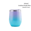 360ml insulated egg-shaped tumbler in purple blue gradient with rainbow glitter finish - Purple Blue Gradient (Rainbow Finish)
