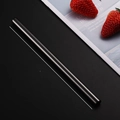 Black 21.5cm stainless steel straight straw for coffee and tea on dark background - Black (Straight) 12*215mm
