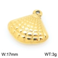 Golden seashell charm for jewelry making, 17mm width and 3g weight stainless steel pendant - Gold Shell (KLJ9913-Z)