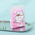 Roze konijn squishy notitieboekje hanger met balketting in geschenkverpakking - 5.1x5.6cm / Roze Pluizig Konijn