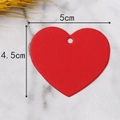 Macro detail of red heart-shaped paper gift tags with dimension markings on marble background - Red (100 Pcs)