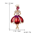 Broche de bailarina con esmalte degradado rojo y púrpura y cristales brillantes - Estilo de Esmalte Degradado Rojo y Púrpura (BC18Y0855)