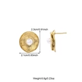 Tabla detallada de tallas de pendientes de perlas doradas con 2,3 cm de altura y 6,6 g - Flor Solar de Doble Capa (E01342G)