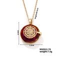 Detail view of a gold-plated sunburst pendant with gradient stone and size dimensions - Yellow Orange Gradient Sunburst Style (N00921-78)
