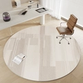 Modern geometric round rug in beige and light brown for office and bedroom decor - Circle Fleece-Floating Rock