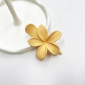 Matte orange frangipani flower hair clip with summer resort style for women - Rubber Paint Side Clip Yellow