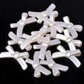 Pearlescent creamy white bow-shaped acrylic beads for DIY jewelry and hair accessories - 8# Bowtie Approx 19x32mm 20pcs