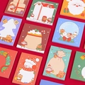 Christmas themed stationery notepad featuring cartoon Santa and snowman patterns - Christmas Sticky Notes 1 Pack