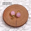 Pink gradient peach lampwork pendant with gold leaf for DIY jewelry making - 17# Small Pink Nectarine