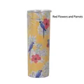 Gobelet 20oz en acier inoxydable avec motif tropical d'hibiscus rouge et de perroquet - 20oz / Transfert de Laque - Perroquet Fleurs Rouges
