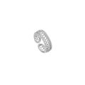 Bague ouverte vintage française en acier titane argenté à motif épi de blé - Bague Tressée / R303125-Acier