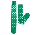 Vibrant green knee-high stockings with white polka dots for Halloween parties - One Size / Green Socks with White Dots