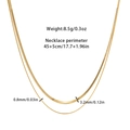 Détail du collier chaîne serpent dorée montrant la longueur 45cm et les deux largeurs - Style 1-Or Double Couche (0.8mm+3.2mm)