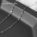 Minimalist silver lip chain necklace in stainless steel with flat textured links - 45 cm / Lip Chain Thick (Silver)