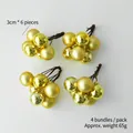 Golden Christmas berry picks with shiny and matte 3cm balls, 4 bunches per pack - 3CM Ball Bunches / Gold