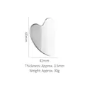 Heart-shaped stainless steel gua sha tool with silver mirror finish, size 60x42mm and 30g - 420 Heart-shaped Beauty Plate/Thick Sandblasted / PP Bag