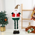 Standing Santa Claus plush doll with telescopic legs and festive red striped hat - Santa Claus Medium Height 70cm