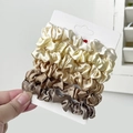 5-piece set of elegant satin hair scrunchies in beige and brown gradient silk finish - 9# Earth Tones Gradient 5Pcs Set