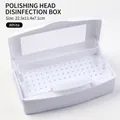 Weiße Nagelwerkzeug-Sterilisationsbox mit Abtropfschale, Größe 22,5x11,4x7,1 cm - Hohle Schale / Weiß