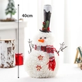 Décoration bonhomme de neige en peluche 40cm avec haut-de-forme noir et écharpe rouge - Petit bonhomme de neige avec chapeau de gentleman