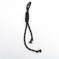 Verstelbaar zwart nylon gevlochten koord met wit spiraalpatroon en decoratieve knopen - Zwart