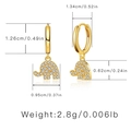 18K gold plated elephant charm earrings with sparkling zircons and size dimensions - Mini Elephant Zircon (KEAM0115)