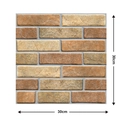 Self-adhesive PVC wall sticker in brown antique brick pattern, size 30x30cm - 565-Antique Brick