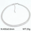 Collar de cadena NK Figaro en acero inoxidable plateado de 400x6,6 mm estilo unisex - Collar Plateado de 400x6.6mm (KN288919-Z)