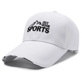 Casquette de baseball blanche avec broderie sport et détails de bordure usés - Bord Étendu Blanc