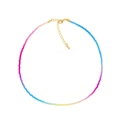 Collana artigianale di perle di cristallo sfumate con catena dorata regolabile - Stile Arcobaleno (SJX240001A)