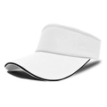 Minimalist white sun visor hat with black trim detail for outdoor sports and golf - M (56-58cm) / White