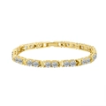 Elegant gold S925 silver bracelet featuring sparkling zircons and classic X design - Gold X Motif 4MM 16.5CM