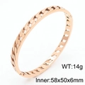 Brazalete de acero inoxidable oro rosa con diseño de cadena y diámetro 58x50x6mm - 58x50x6mm / Oro rosa