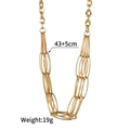 Détail du collier à chaînes dorées avec poids 19g et dimensions de longueur 43+5cm - Collier JZN2155