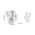 White silicone angel mold for DIY Christmas plaster ornaments with size measurements - NO.6 Angel Boy Ornament