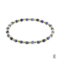 Faceted deep blue stone beads and round golden metal beads bracelet style E - Blue Sodalite