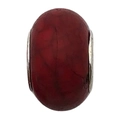 Red marble texture charm bead with silver metal core for DIY bracelet making - Marble Pattern Style (11510)