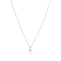 Elegant gold chain pearl necklace with a white pendant on a clean minimalist background - Gold